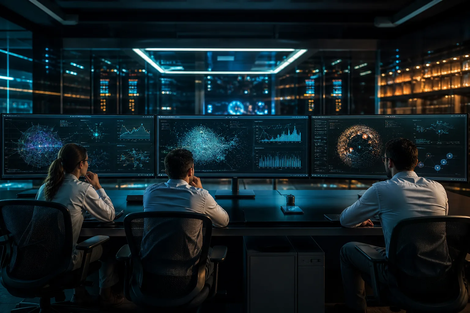 Engineers comparing dashboards for a Grok AI vs ChatGPT vs Claude model lineup