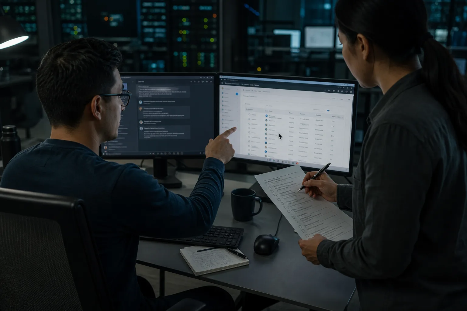 Operator showing how to create first Grok skill with Teach a Task on a cloud computer
